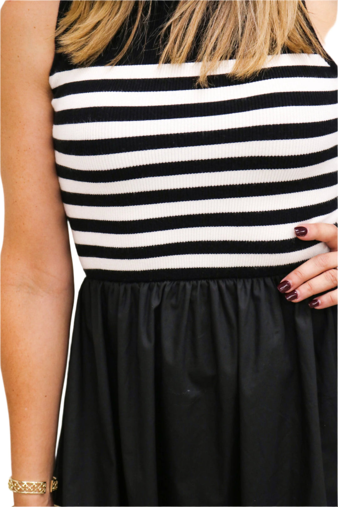 Out For The Weekend Knit Stripe Maxi Dress, Black