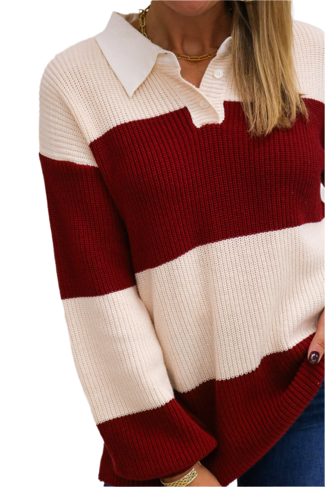 In Your Dreams Striped Sweater, Maroon