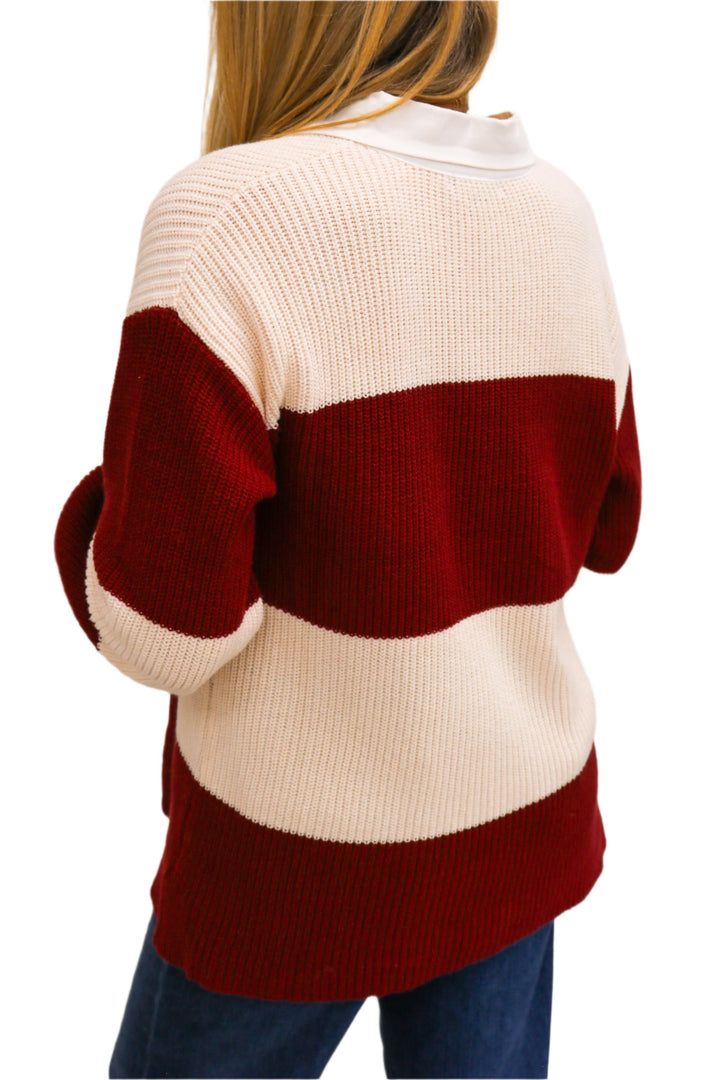 In Your Dreams Striped Sweater, Maroon