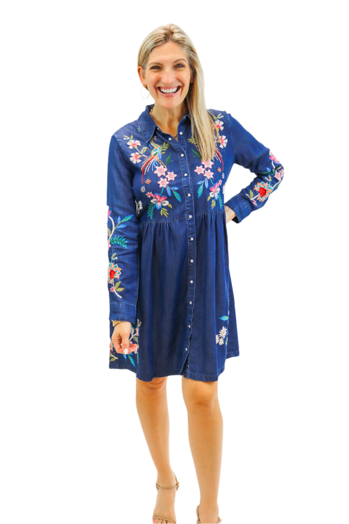 Denim Blue Shirt Dress, Malaya