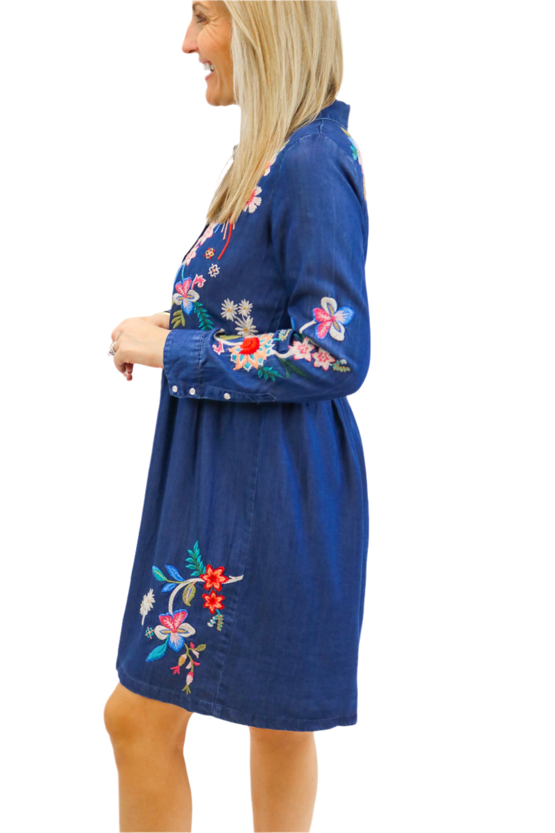 Denim Blue Shirt Dress, Malaya