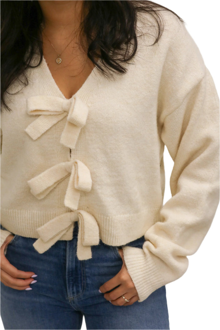 Be The One Bow Sweater, Cream