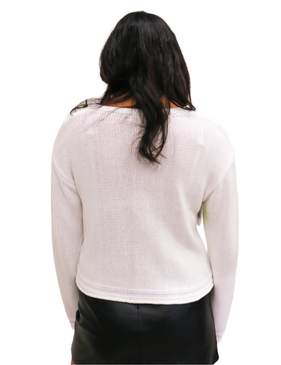 Emerson Cropped Sweater, White