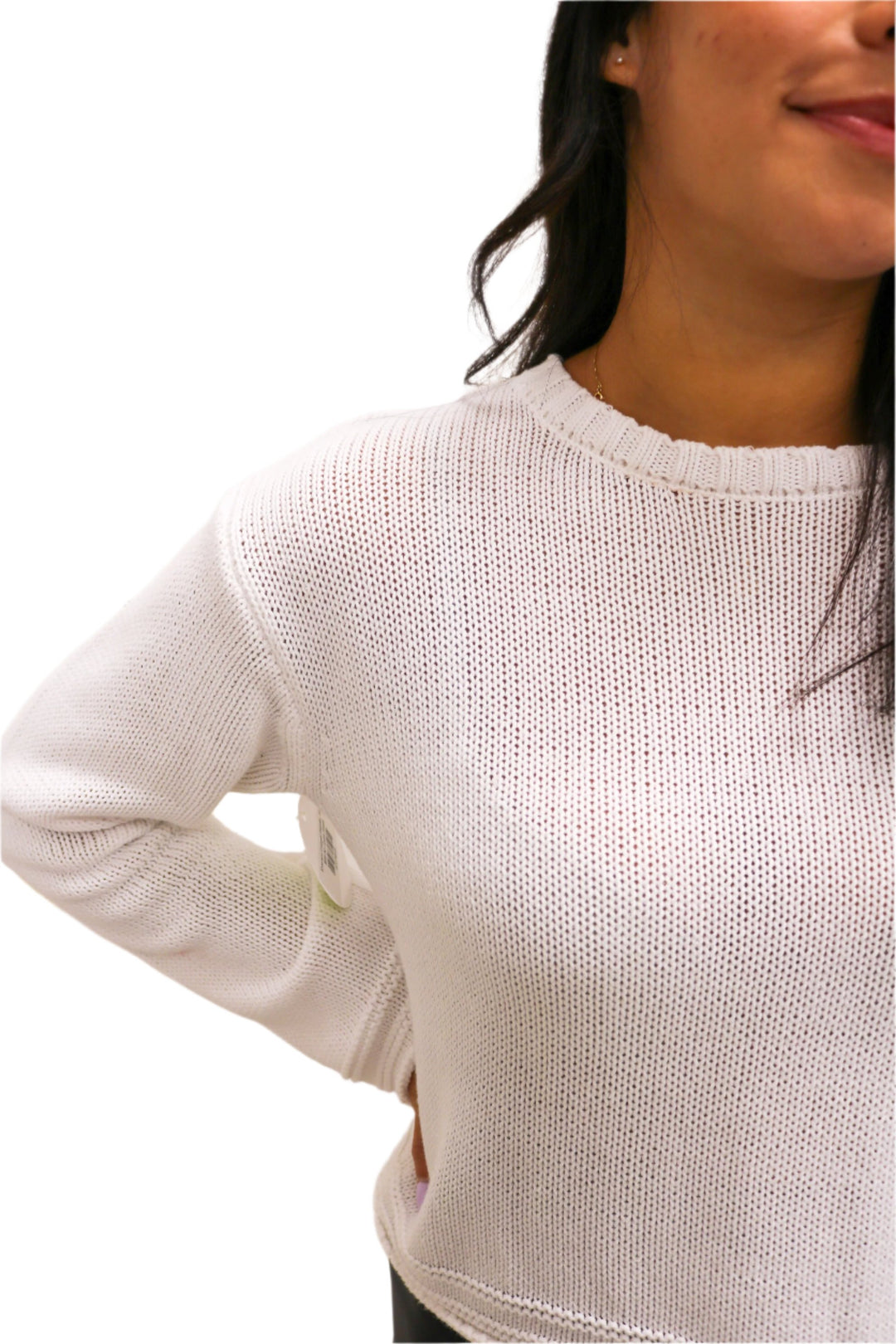 Emerson Cropped Sweater, White