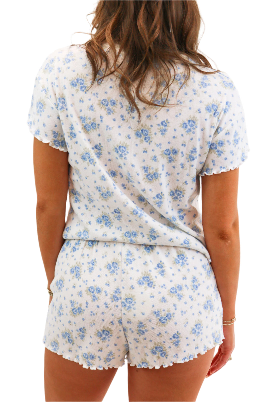 Ultimate Unwind Pajama Set, Blue Floral