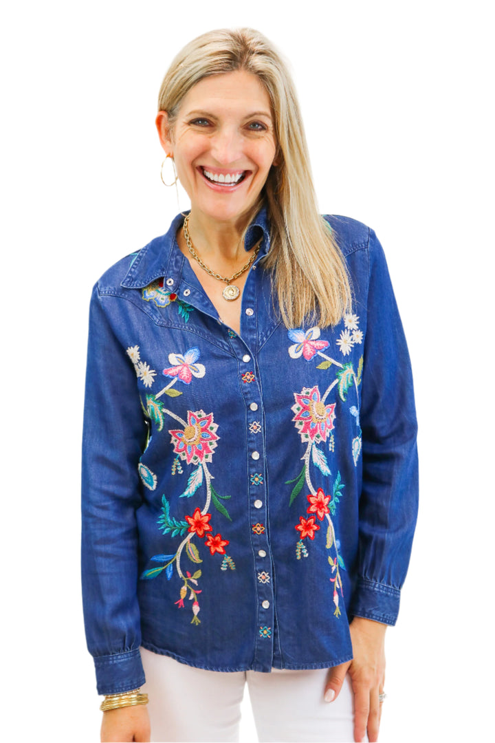 Denim Blue Western Shirt, Malaya