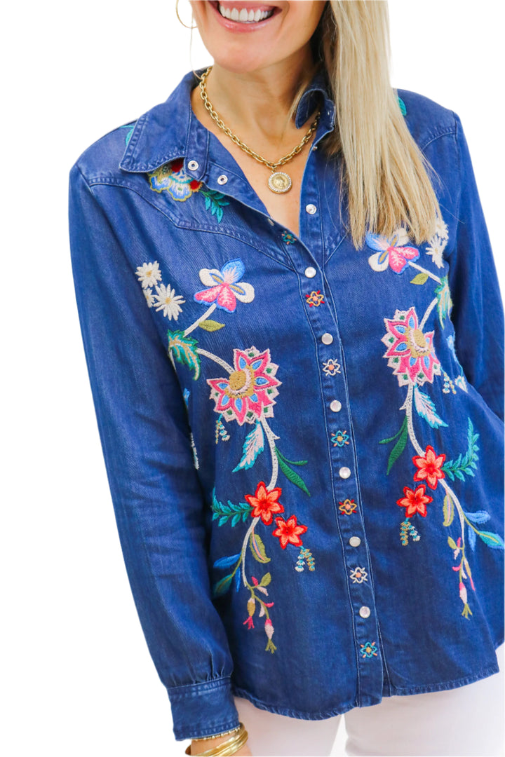 Denim Blue Western Shirt, Malaya