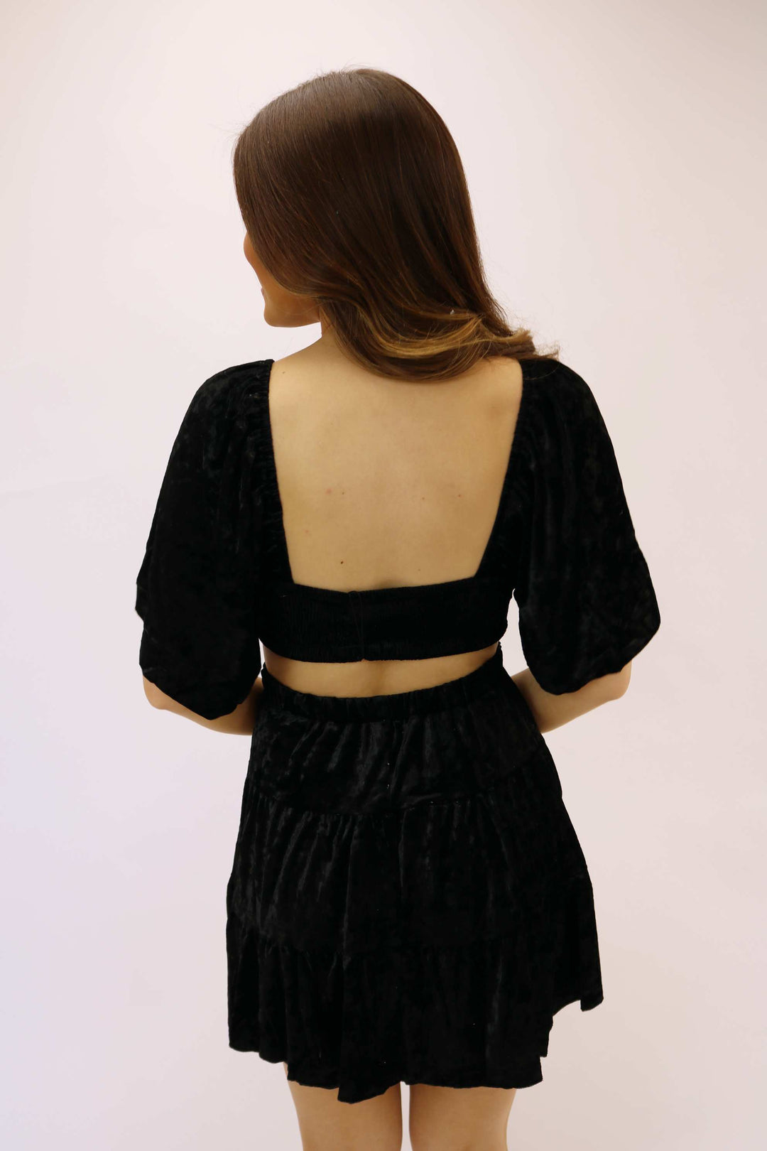 Still The One Velvet Cut Out Dress, Black