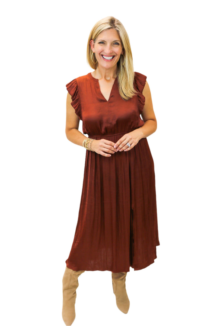 Allegra Dress, Cinnamon