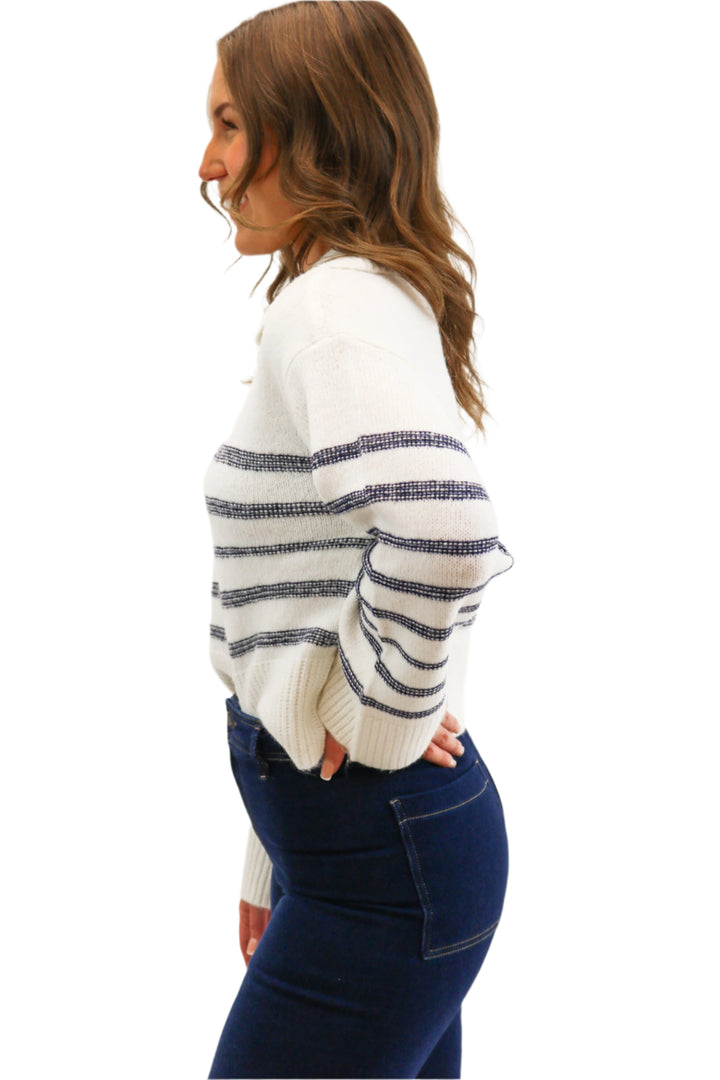 Esther Striped Sweater, Cream