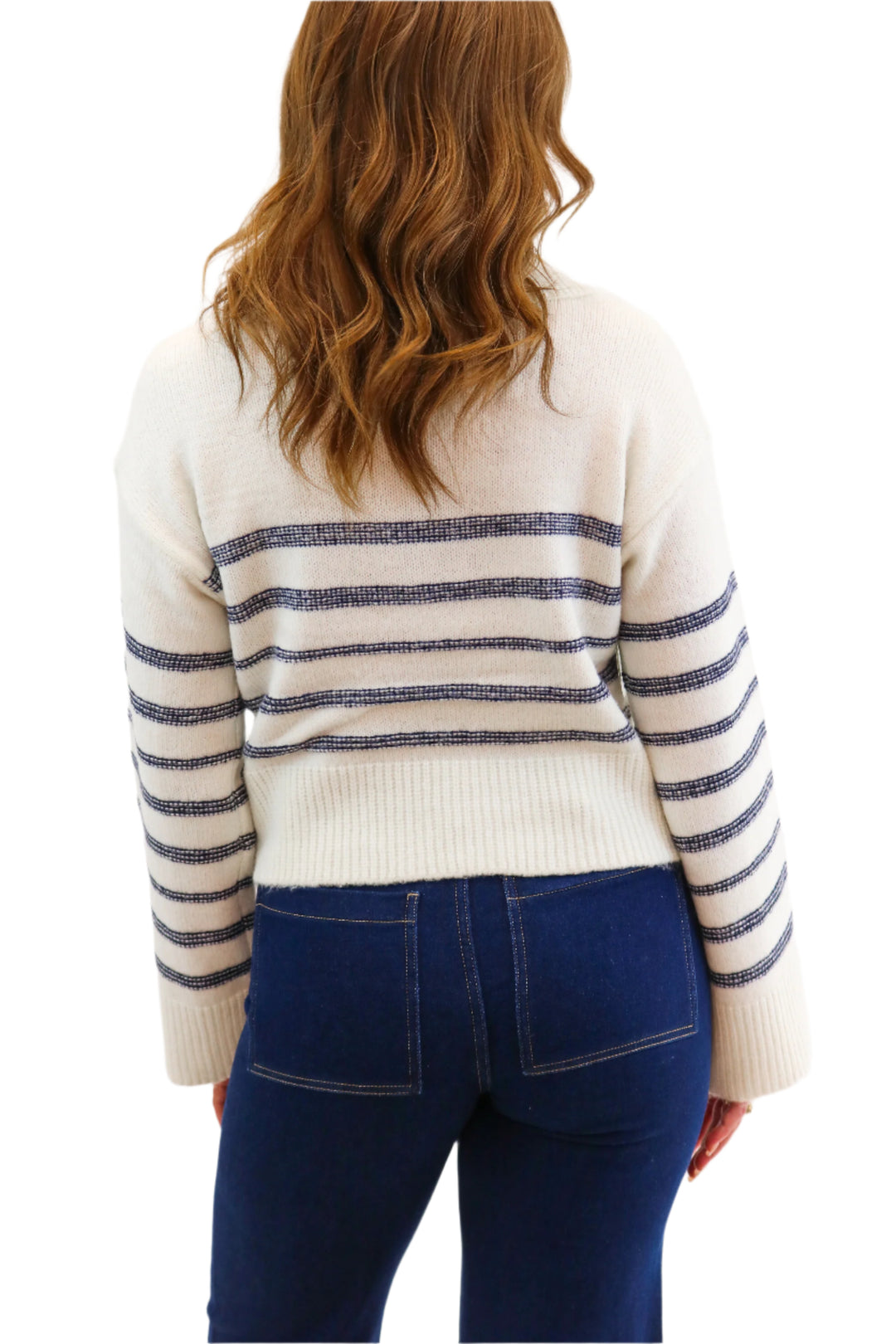 Esther Striped Sweater, Cream