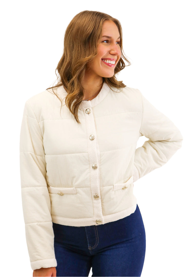 Coppelia Puffer Jacket, Cream Tan