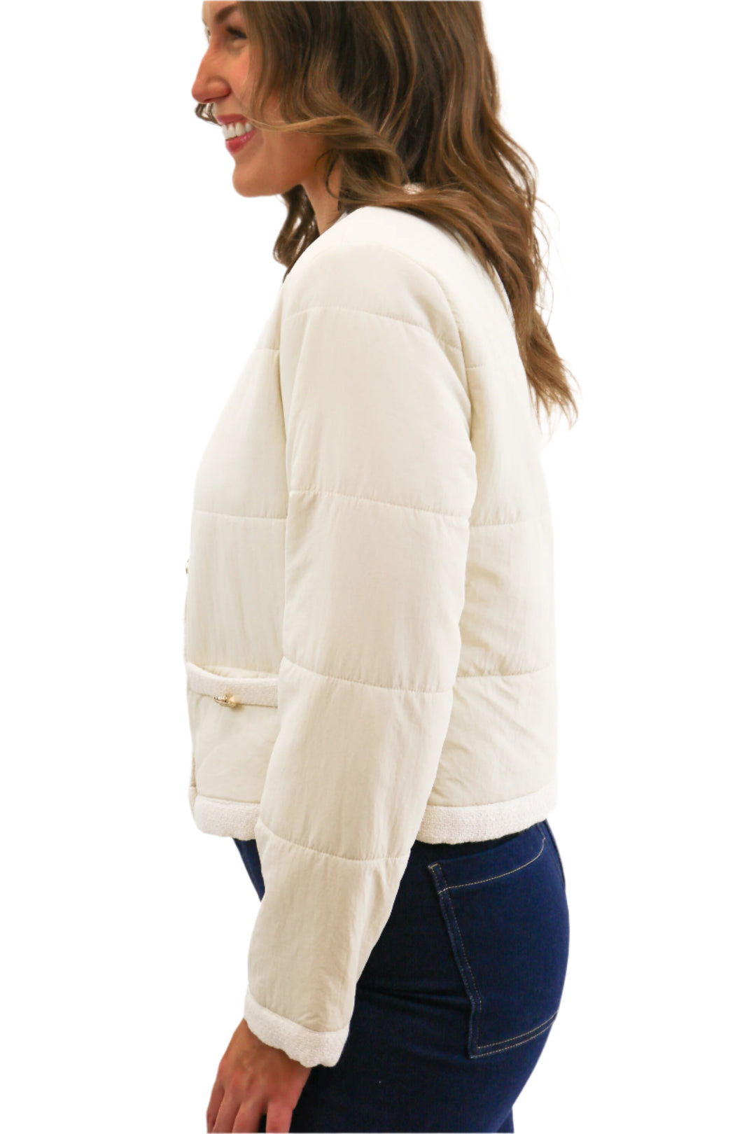 Coppelia Puffer Jacket, Cream Tan