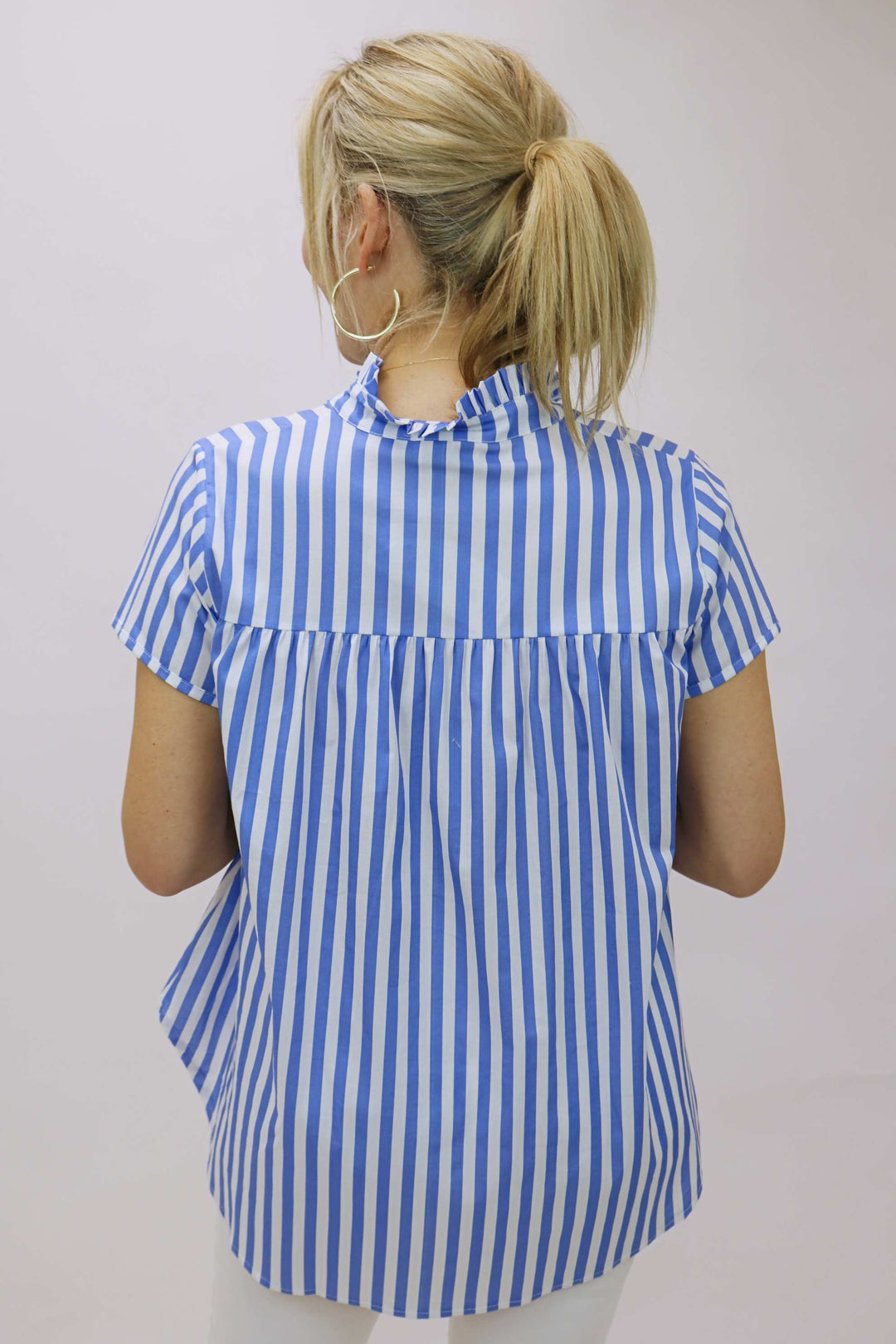 Trena Top, Celeste Stripes