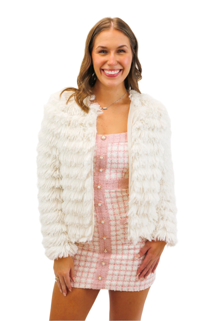 Warm Wishes Faux Fur Jacket, Ivory