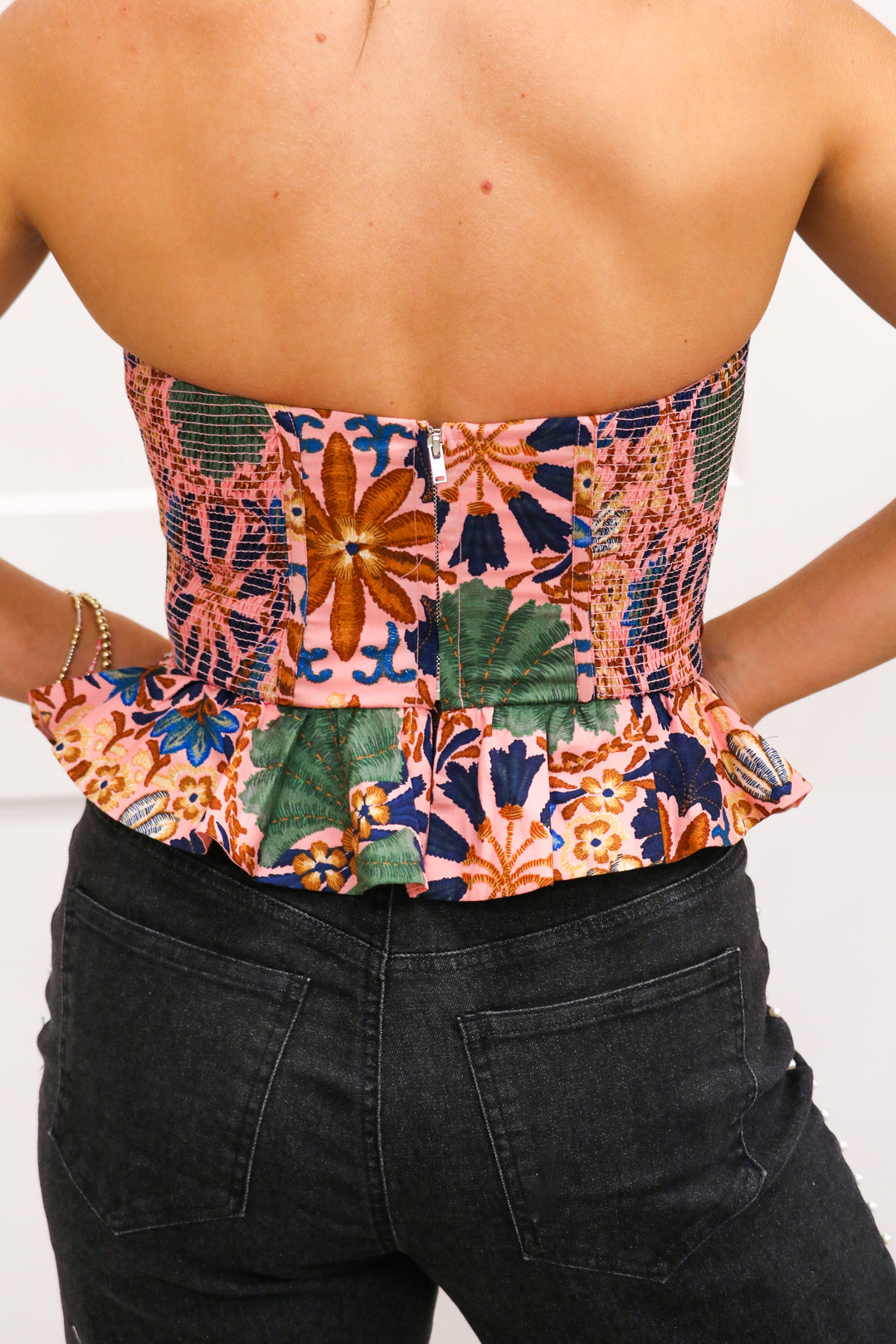 Just Peachy Corset Top, Peach Combo