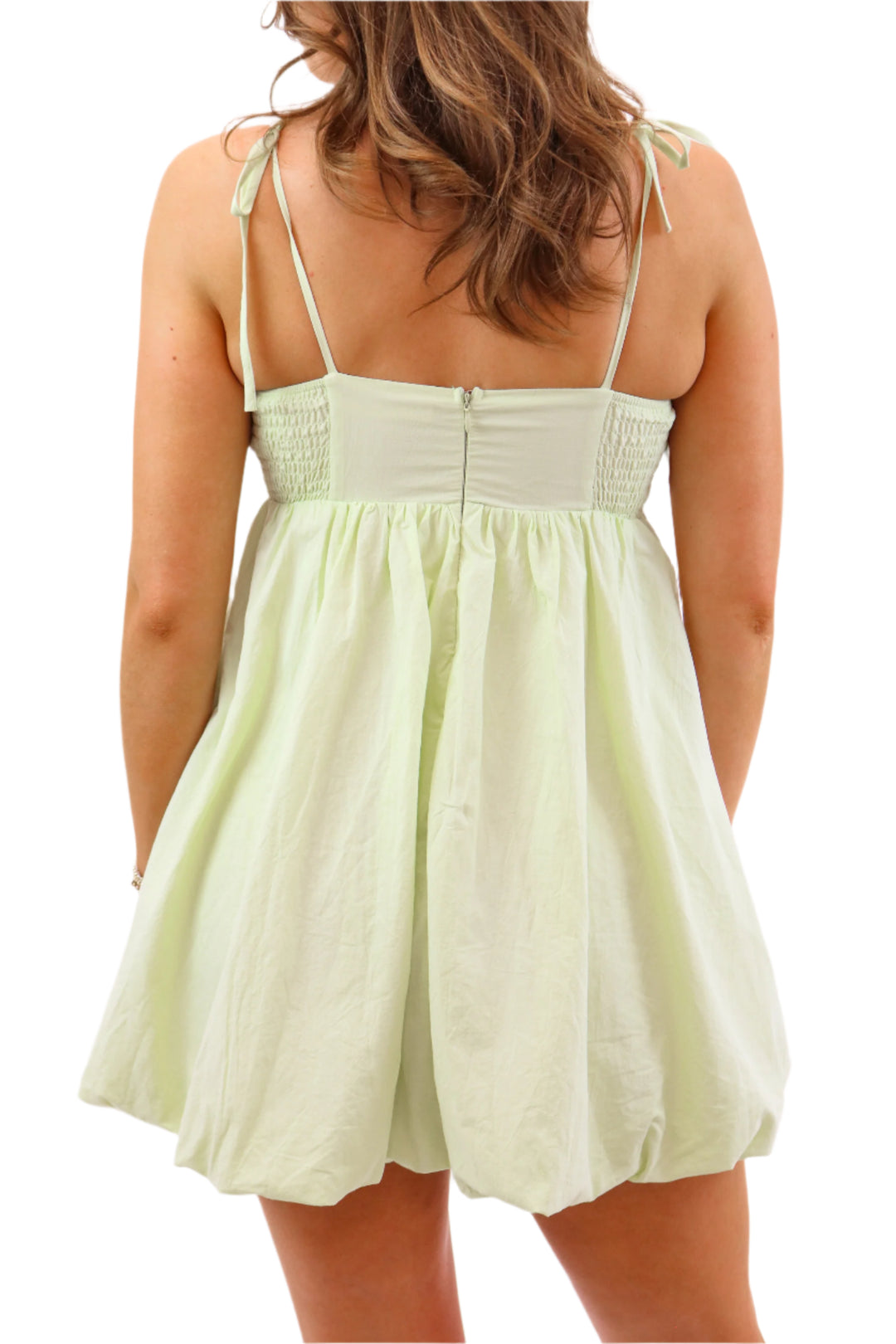 Just Go For It Bubble Hem Dress, Lime