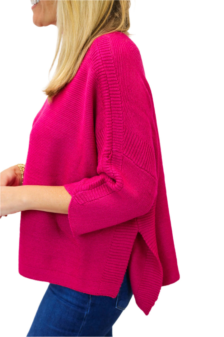 Boho Sweater, Fuschia