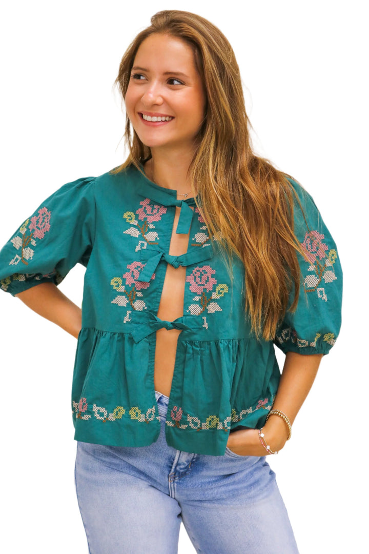 Bow Time Top, Green