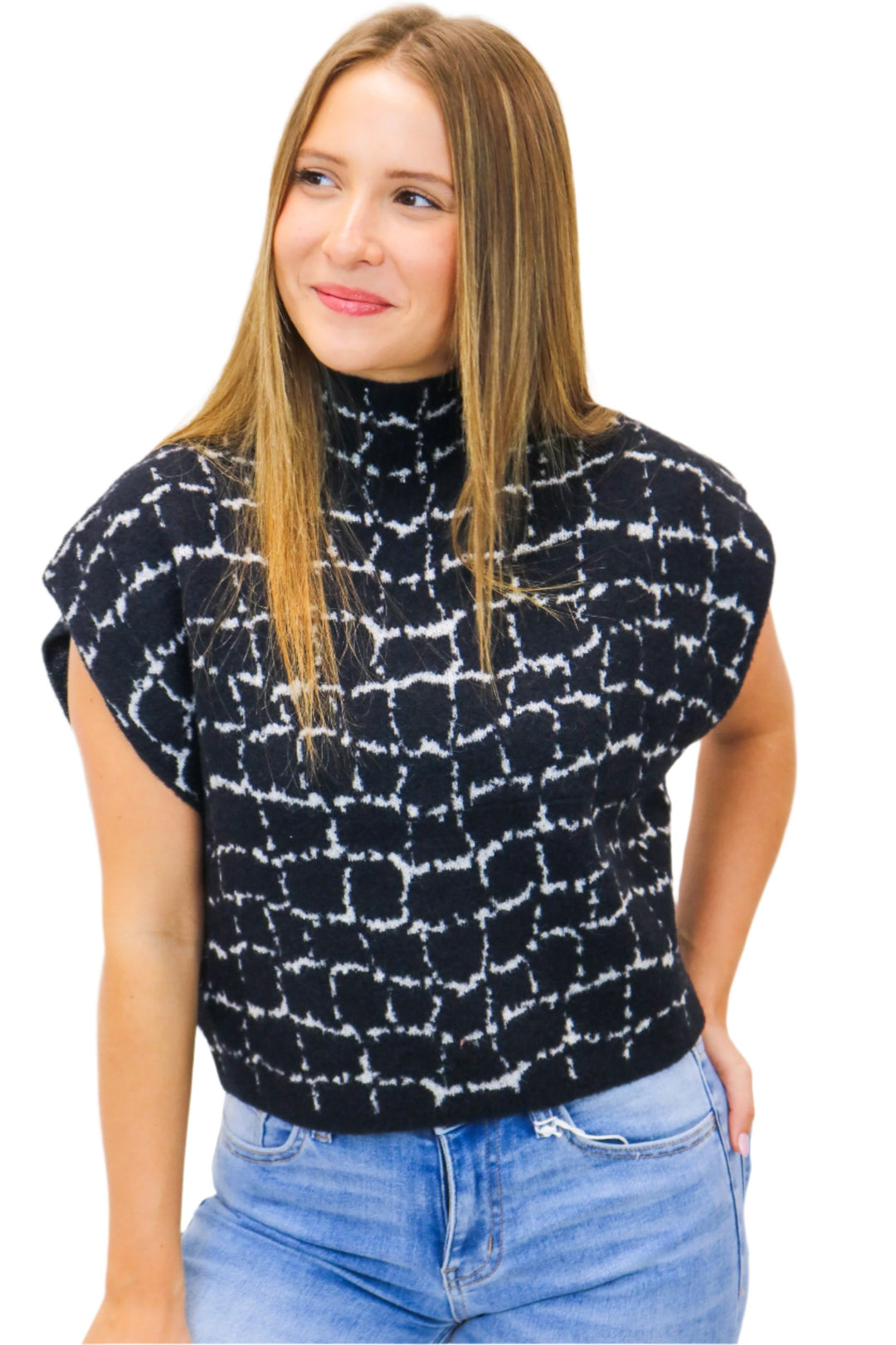 Tetra Top, Black/Ecru