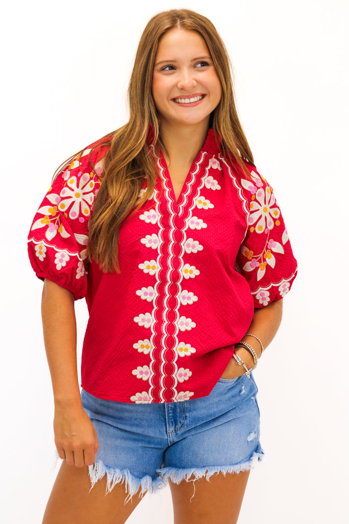 Sweet Serenity Embroidered Top