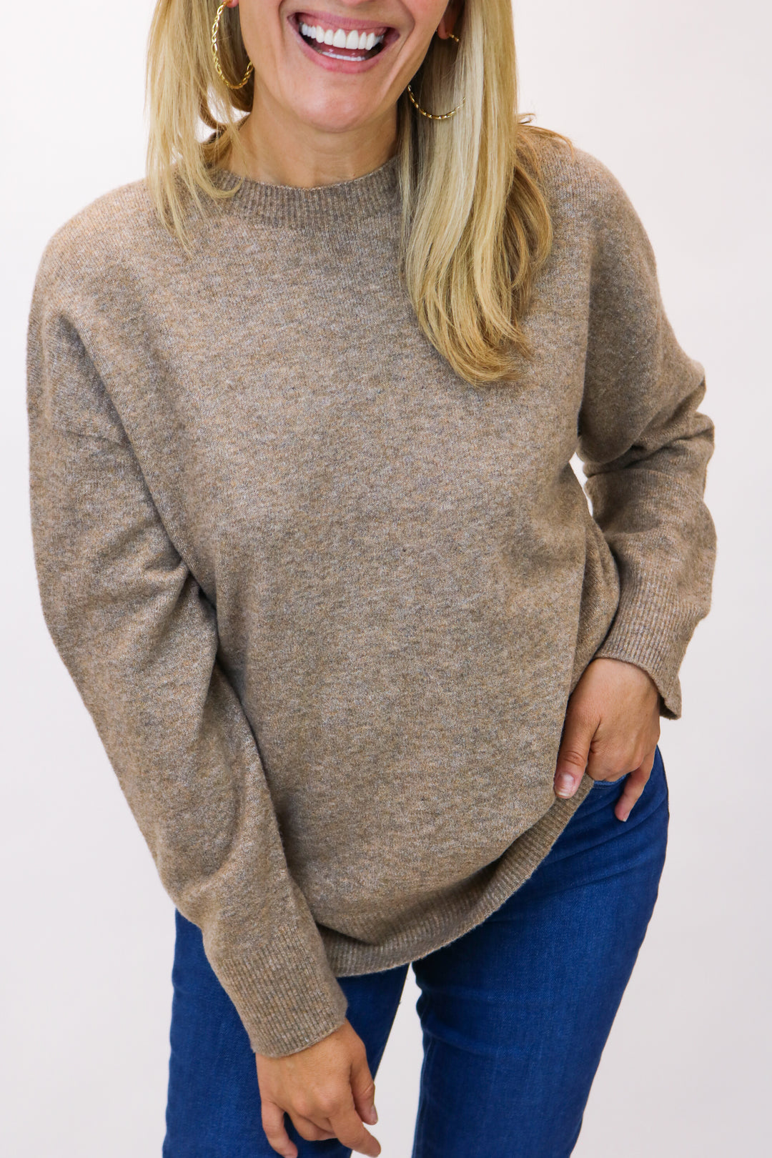 Gia Crew Neck Sweater, Chai