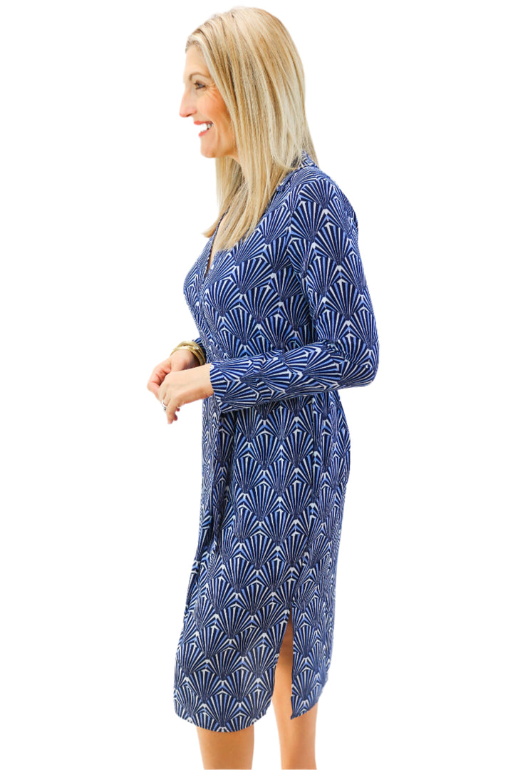 Seraphina Faux Wrap Dress, Blues