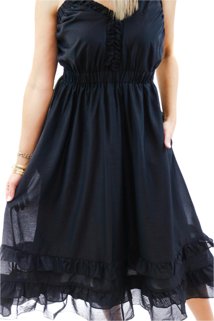 When and Where Midi Dress, Black