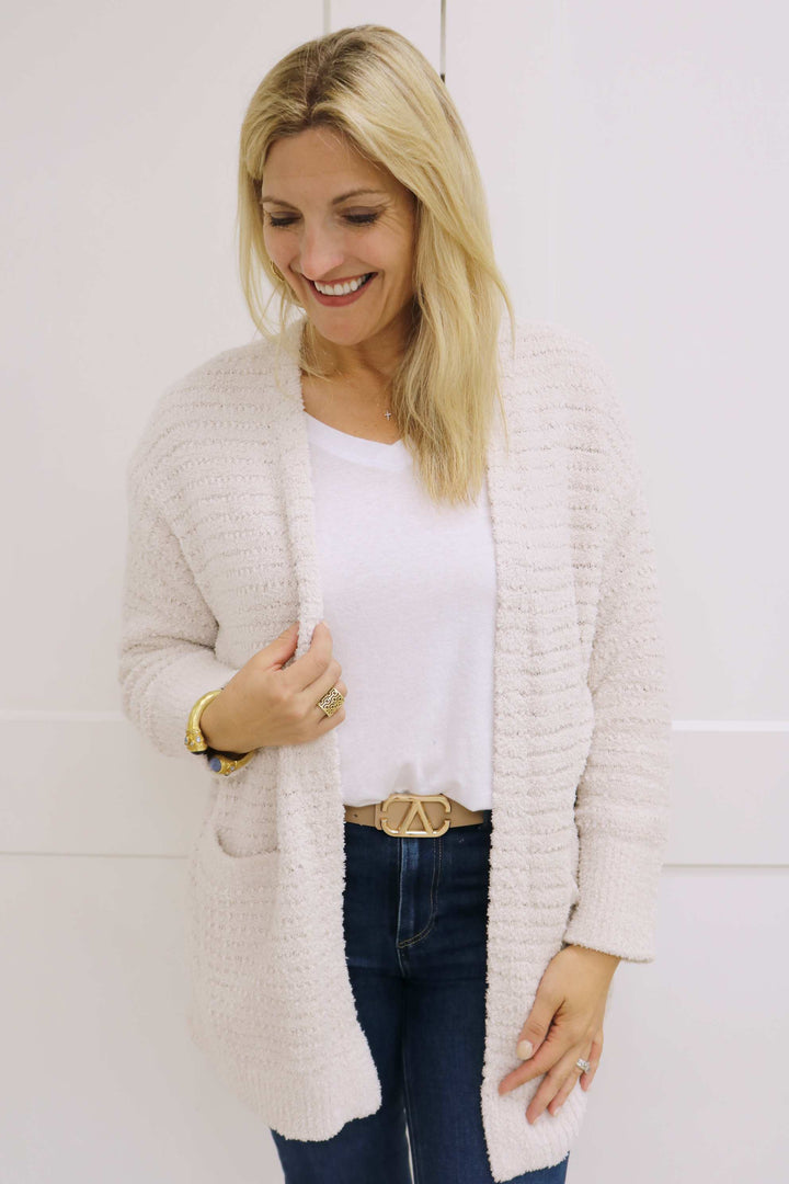 CozyChic® Boucle Welt Pocket Cardigan