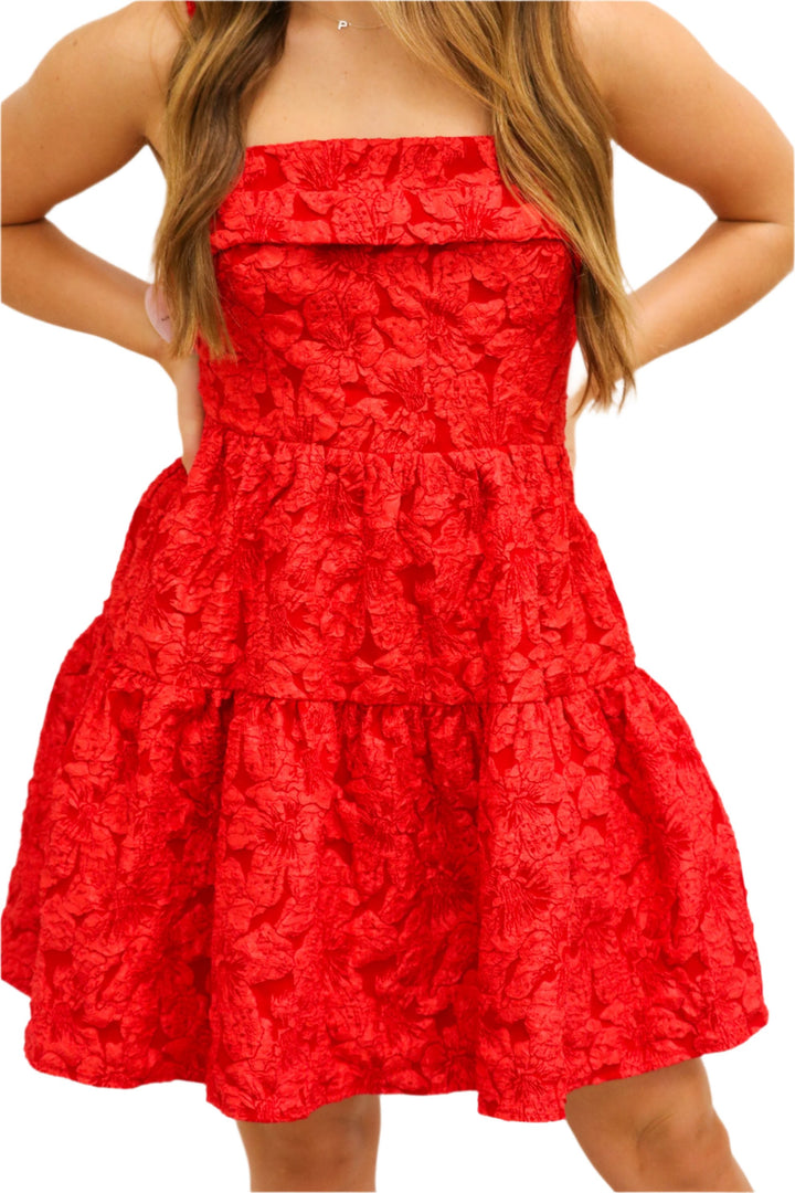 Red My Mind Mini Dress, Red Hot