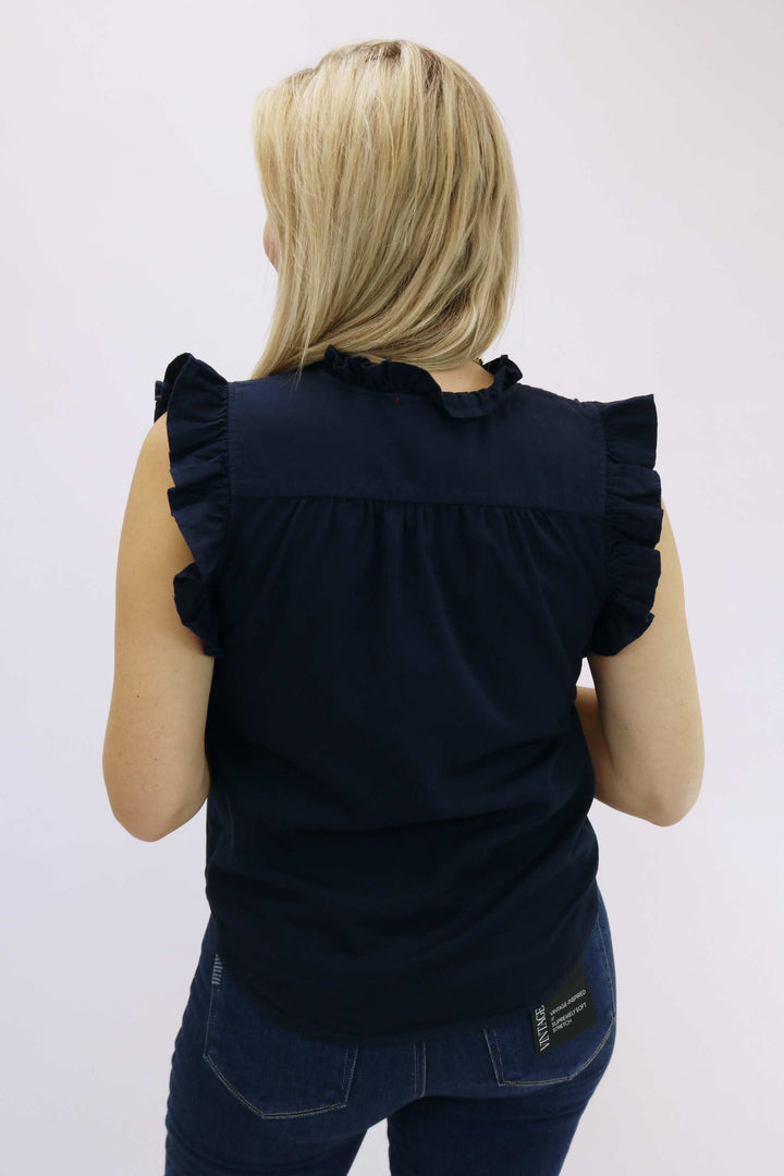 Ruffly Shirt, Navy