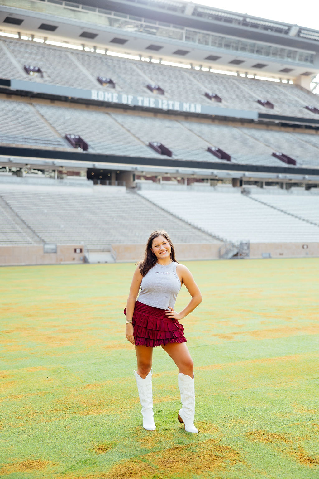 Let's Get Loud Smocked Ruffle Skort, Maroon