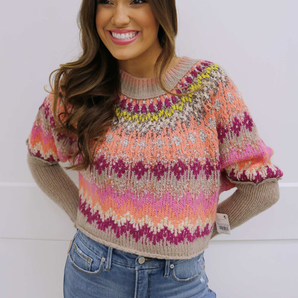 Home For The Holidays Sweater, Raspberry Combo – Sabi Boutique