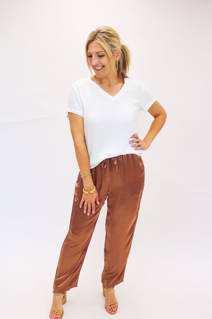 Smocked Waist Trousers, Curacao Coconut