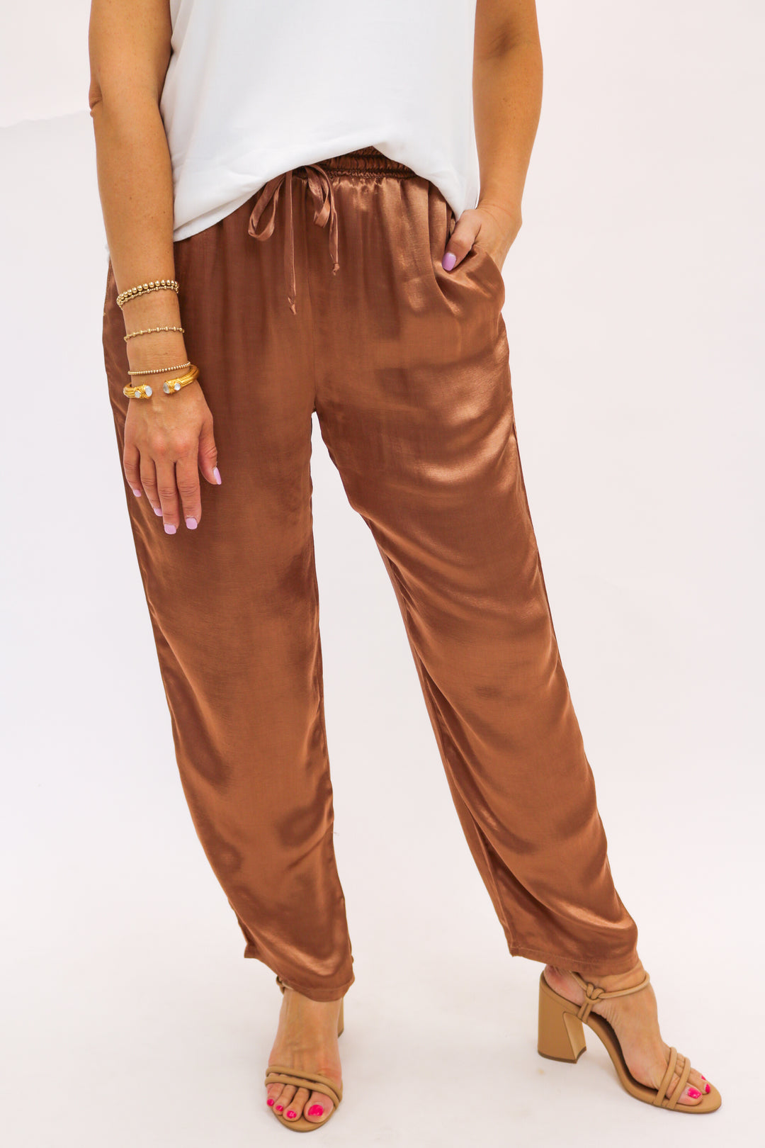 Smocked Waist Trousers, Curacao Coconut