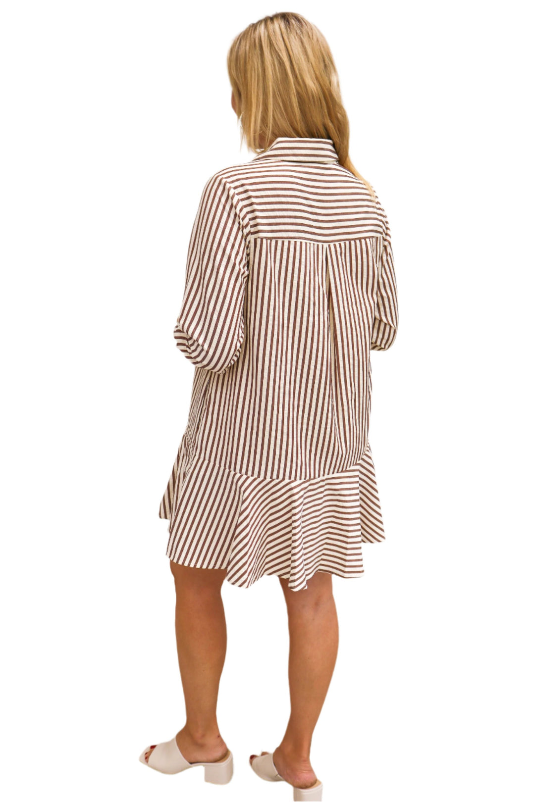 Make Some Room Striped Dress, Camel