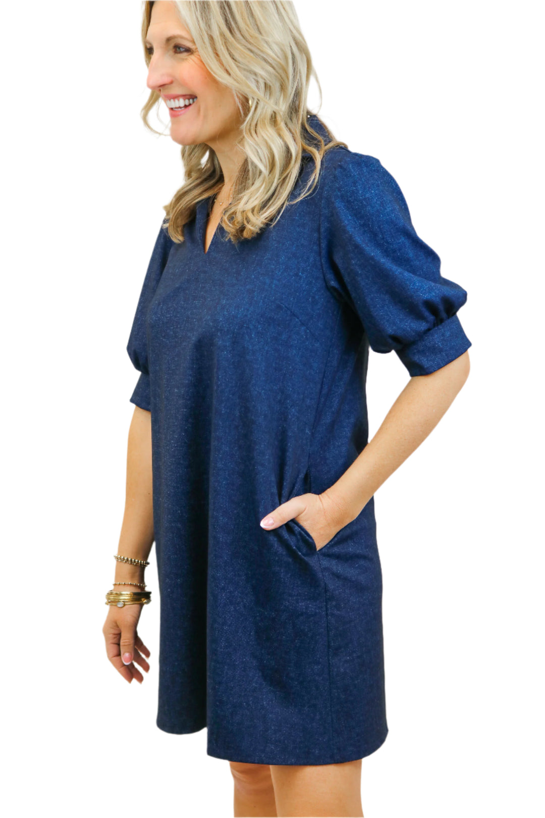 Emerson Denim Dress, Navy