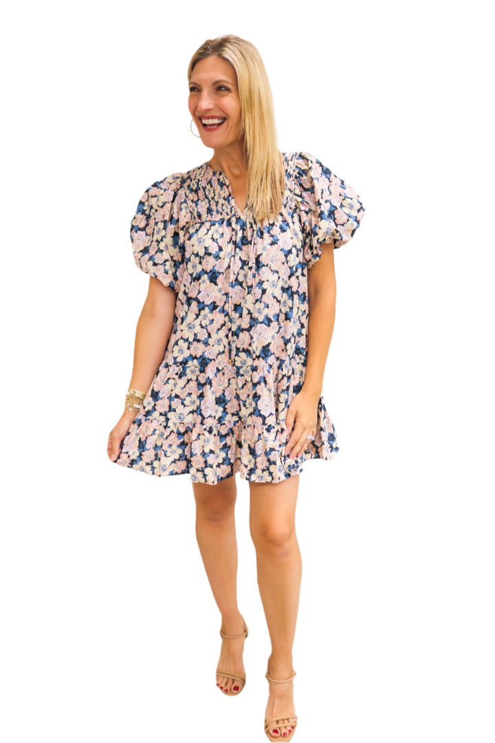 Want It That Way Floral Bubble Sleeve Dress