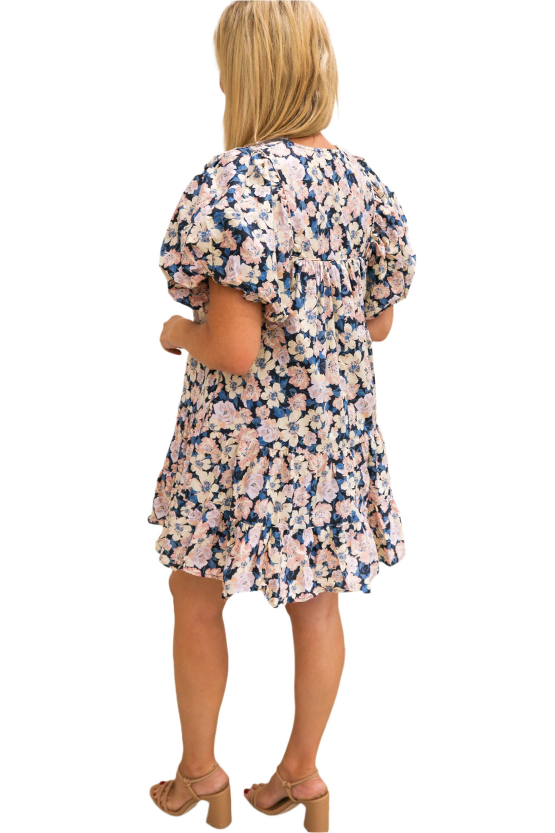 Want It That Way Floral Bubble Sleeve Dress