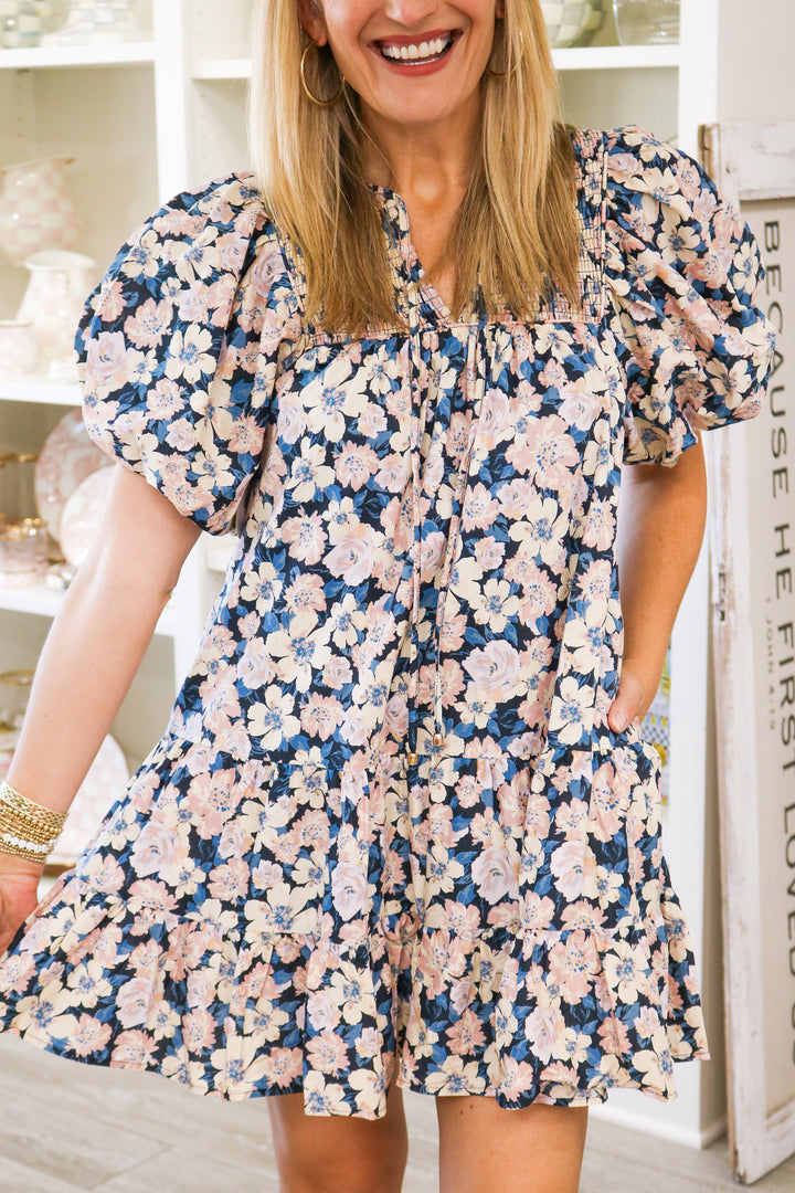 Want It That Way Floral Bubble Sleeve Dress