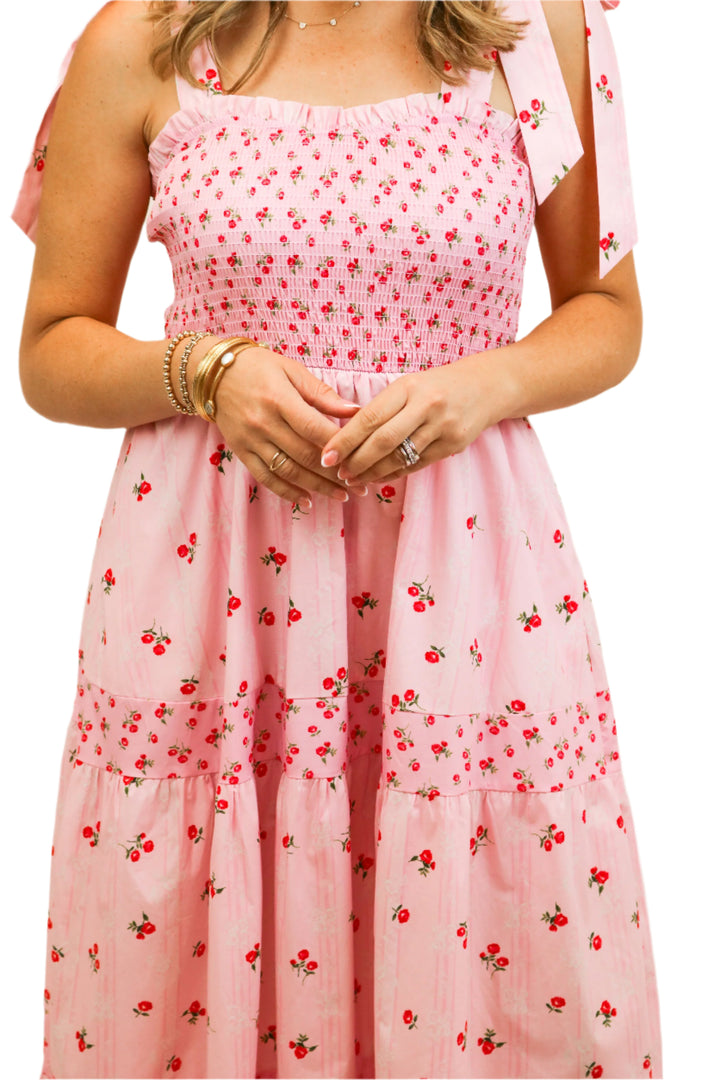 Strawberry Fields Midi Dress, Pink