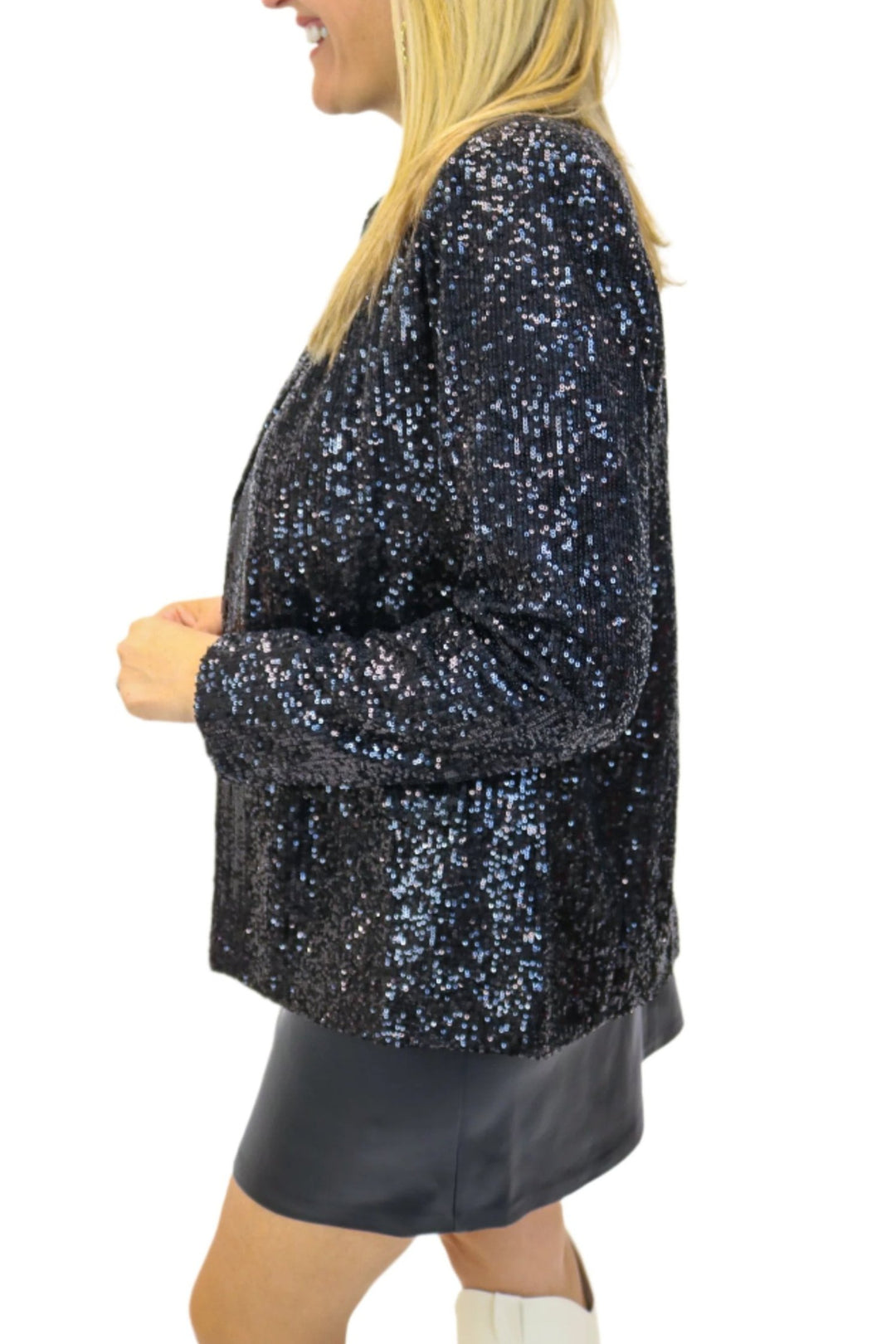 Payton Sequin Blazer, Black