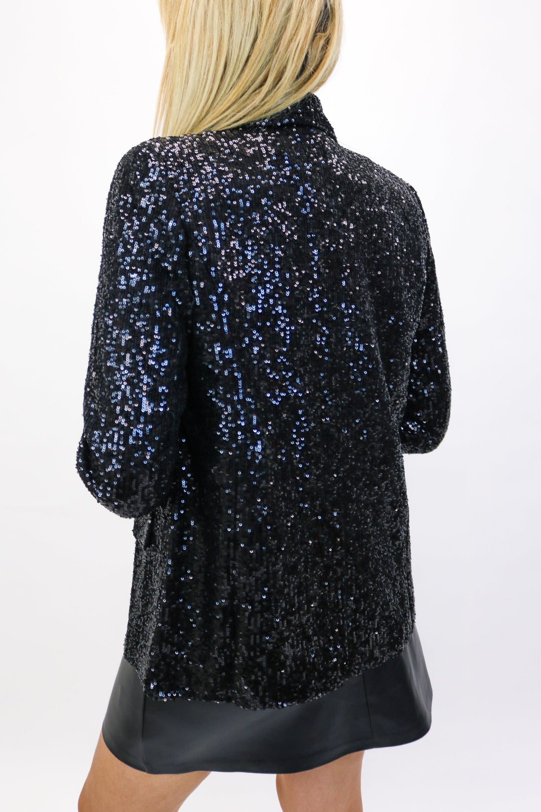 Payton Sequin Blazer, Black