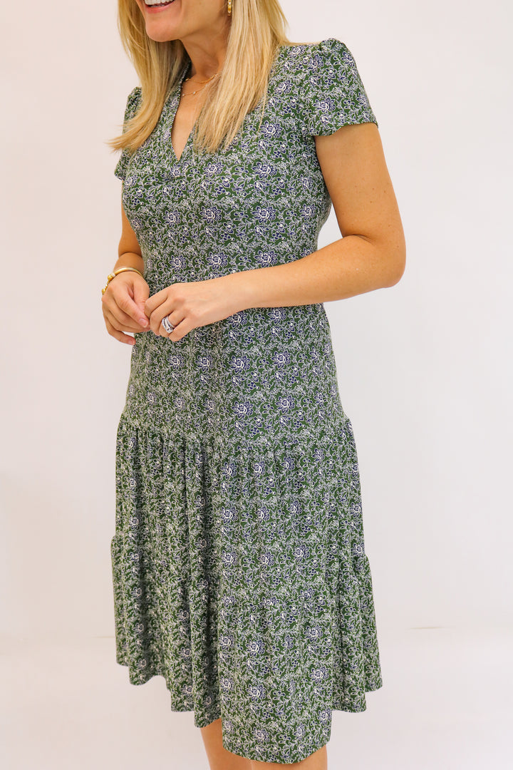 Libby Dress, Melody Ditsy Loden