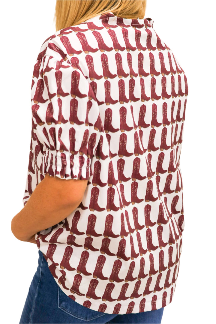 Maroon Boots Tunic Top