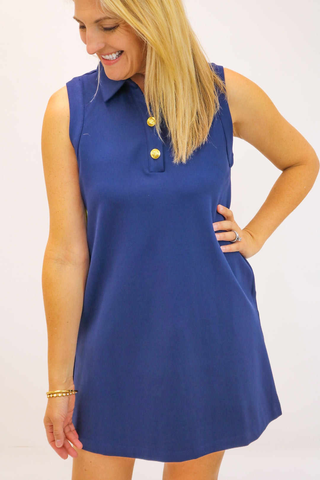 One Fine Day Navy Collared Dress