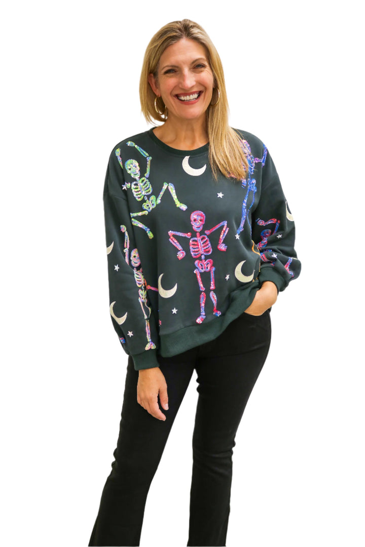 Sequin Dancing Skeleton Sweatshirt