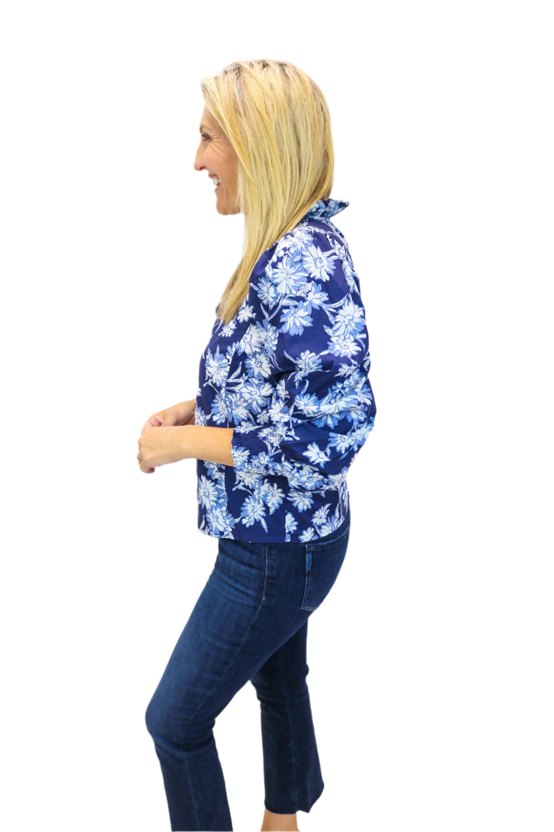 Midnight Train Floral Top, Navy