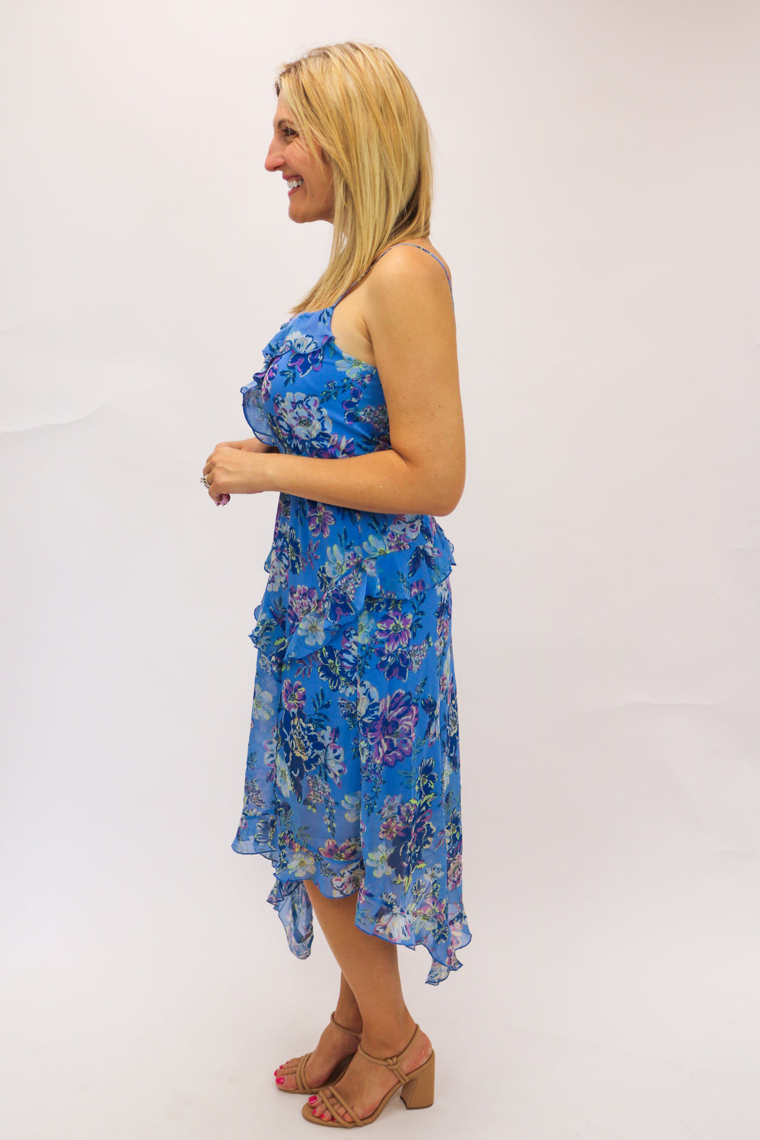 Delphine Dress, Azure Blue