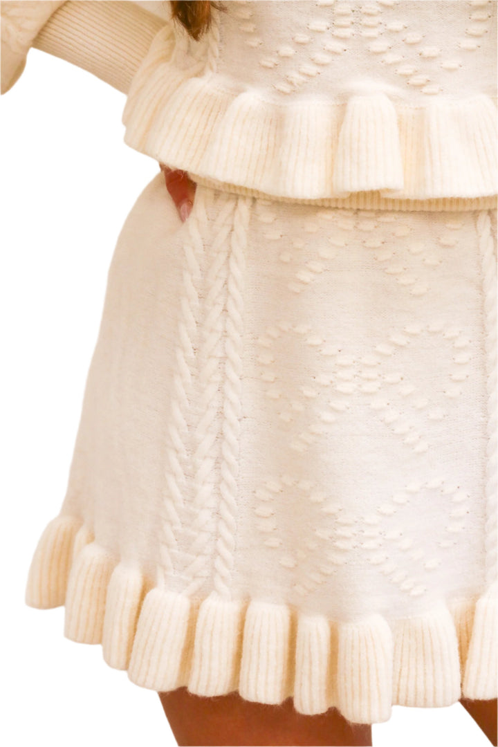 In The Details Sweater & Skirt Set, Cream